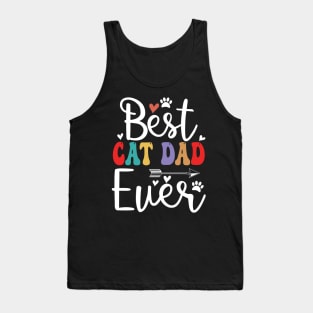 Best Cat Dad Ever Funny Vintage Cats Lover Tank Top